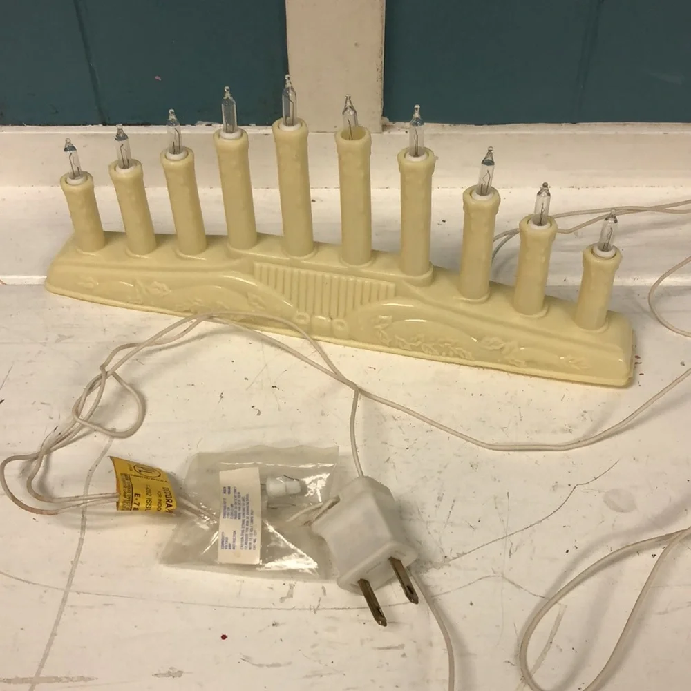 Vtg 10 LiteBulbs‎ Candolier Electric Plastic Drip Yuletide Christmas candle lite